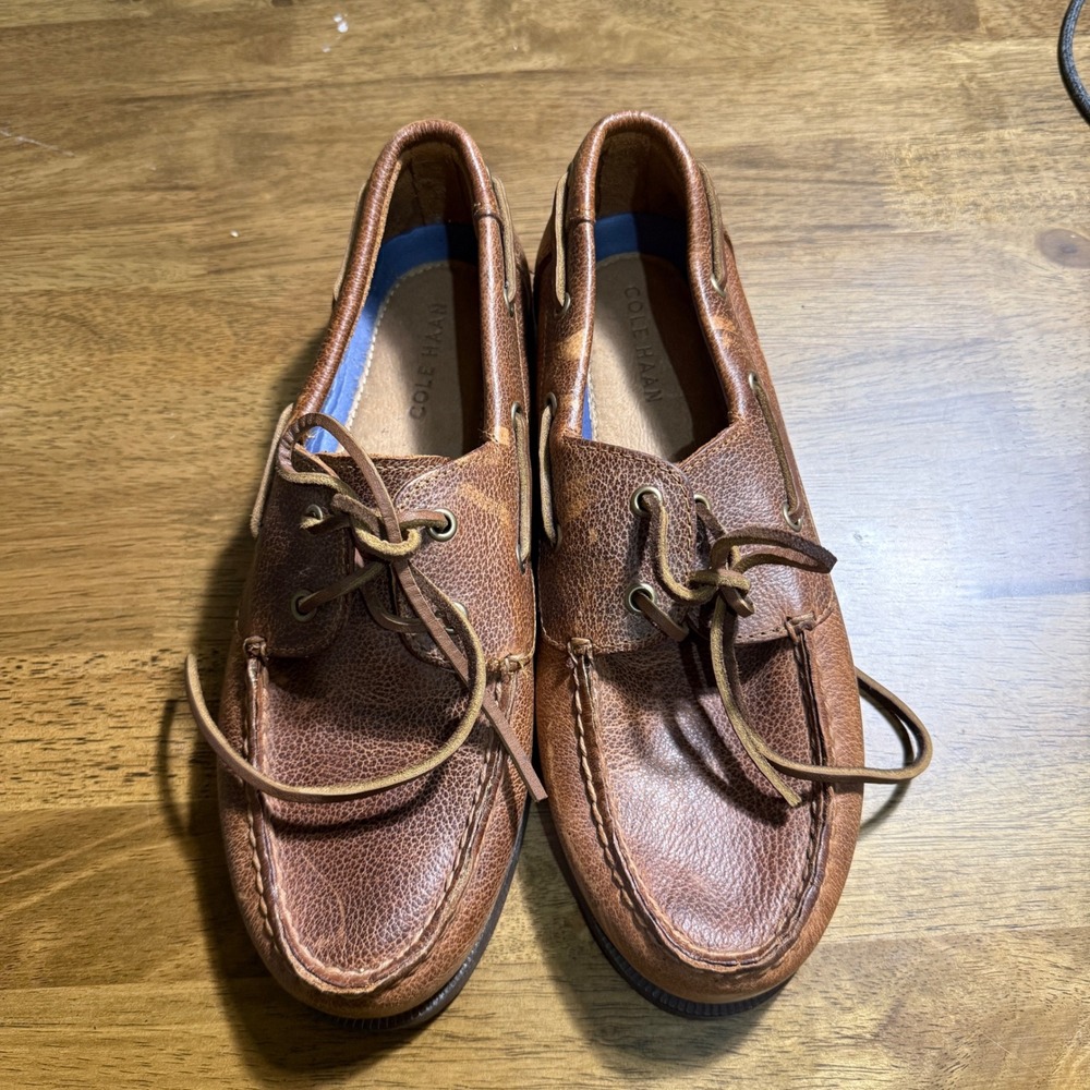 Cole Haan‎ Mens Brown Leather Boat Shoes Size 8.5M Loafers Casual